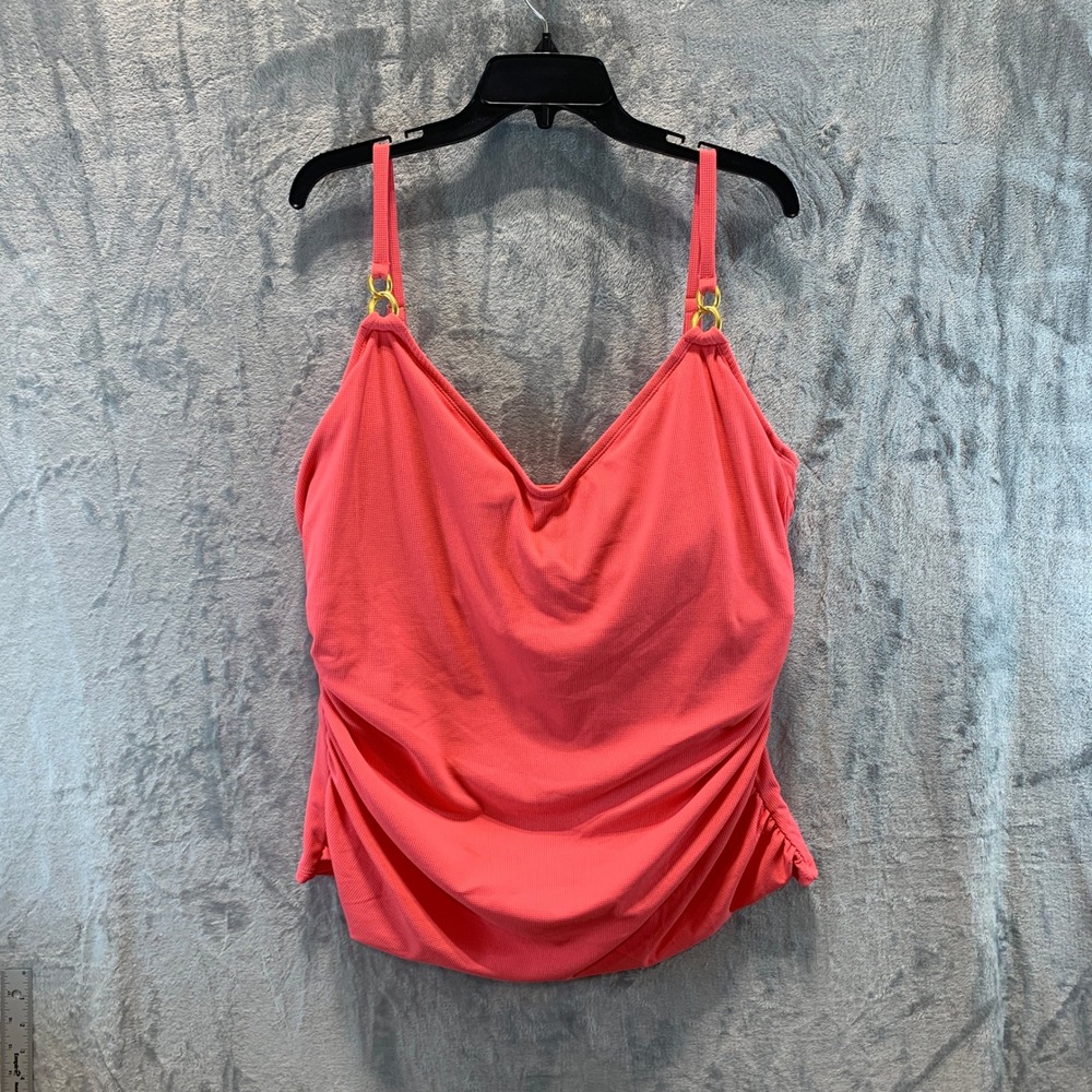 Bleu Rod Beattie Bardot Blush Ruched Cowl Neck Tankini Top 22W RBPO25434X NEW